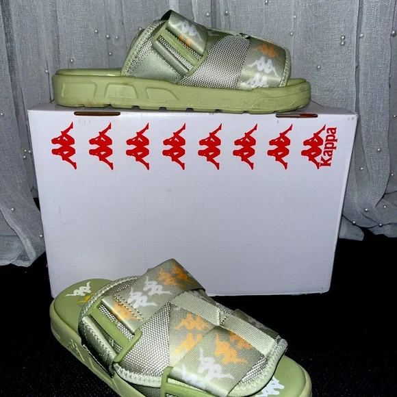 Olive green kappa slides new arrivals